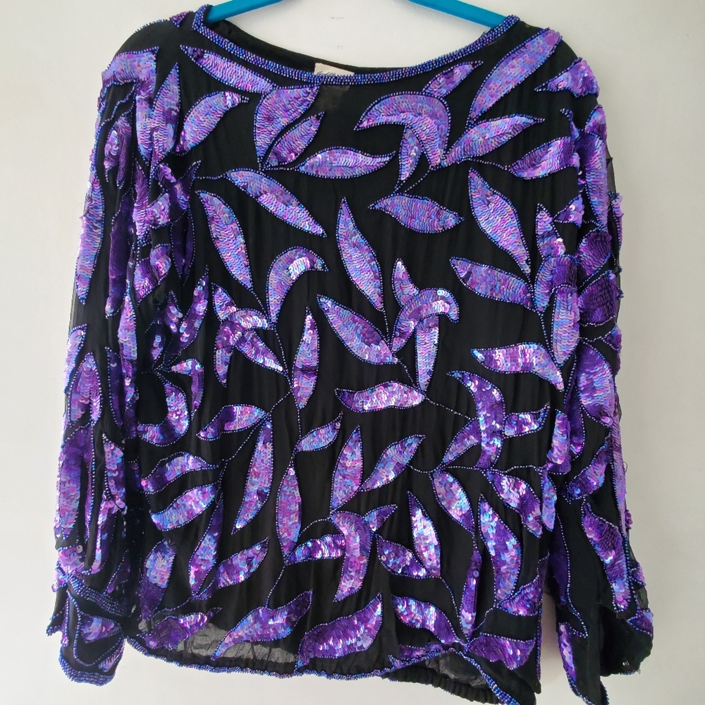 Vintage Judith Ann Creations beaded sequined top